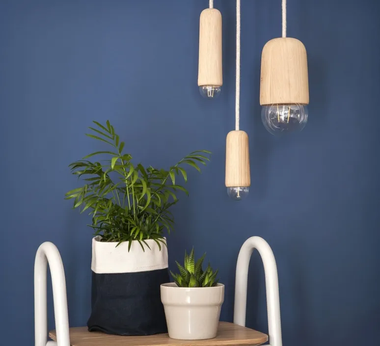 Suspension*Hartô Suspension, Luce Medium, , 2800K, 400lm, H18cm, Ø10cm - chêne massif