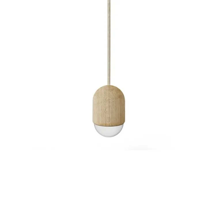 Suspension*Hartô Suspension, Luce Medium, , 2800K, 400lm, H18cm, Ø10cm - chêne massif