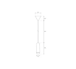 Suspension*Hartô Suspension, Luce Small Long, teinté noir, 2800K, 400lm, H19cm, Ø6cm - chêne massif