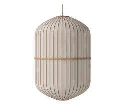 Suspension, Lucén Cylinder, abat-jour tissu sable, chêne huilé, Ø62cm, H92cm - Bolia