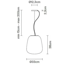 Suspension*Fabbian Suspension, Lumi_Baka, , E27, Ø33cm, H38cm - blanc