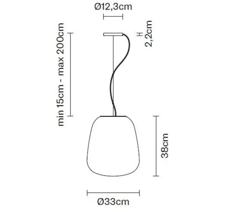 Suspension*Fabbian Suspension, Lumi_Baka, , E27, Ø33cm, H38cm - blanc