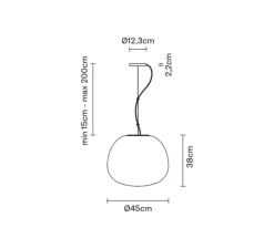 Suspension*Fabbian Suspension, Lumi Mochi F07, , LED, dim, 3000K, lm, Ø45cm, H38cm - blanc