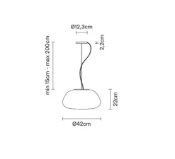 Suspension, Lumi_Poga, blanc, 3000K, Ø42cm, H22cm - FABBIAN
