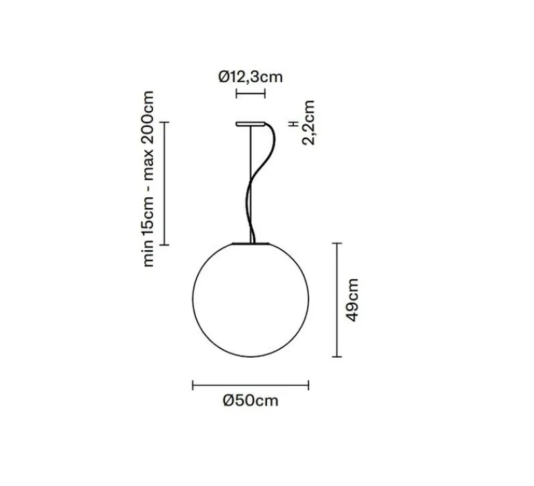 Suspension*Fabbian Suspension, Lumi Sfera, , Ø50cm, H49cm - blanc