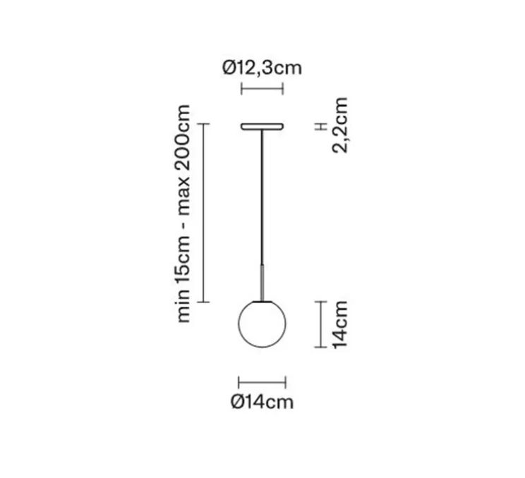 Suspension, Lumi-Sfera, blanc, IP40, Ø14cm, H14cm - Fabbian
