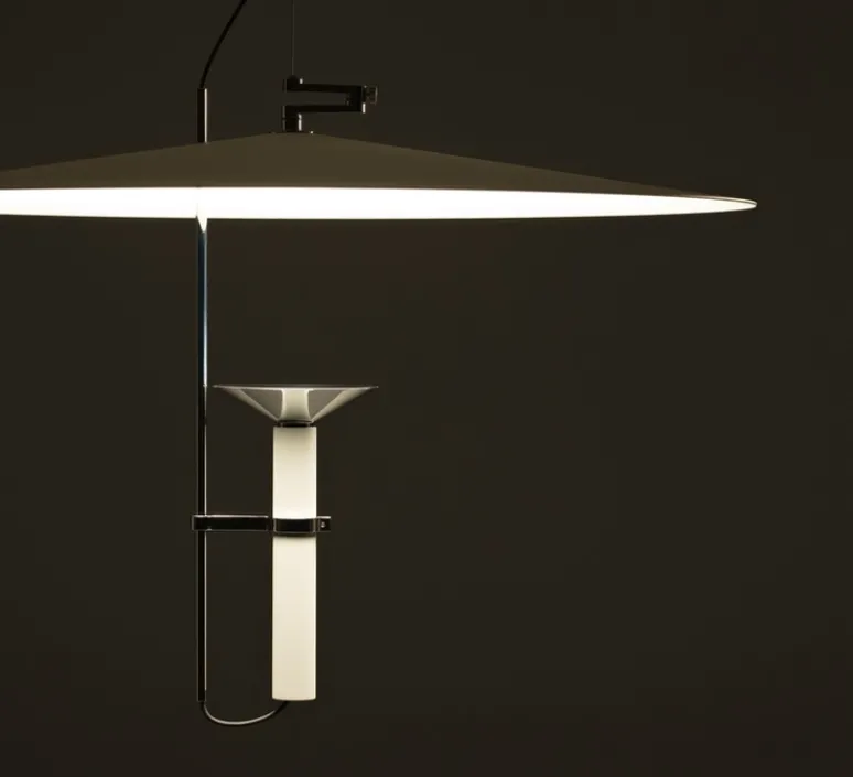 Suspension*Stilnovo Suspension, Luna, , LED, dim, 3000K, 3015 lm, Ø65cm, H43,6cm - blanc, chrome