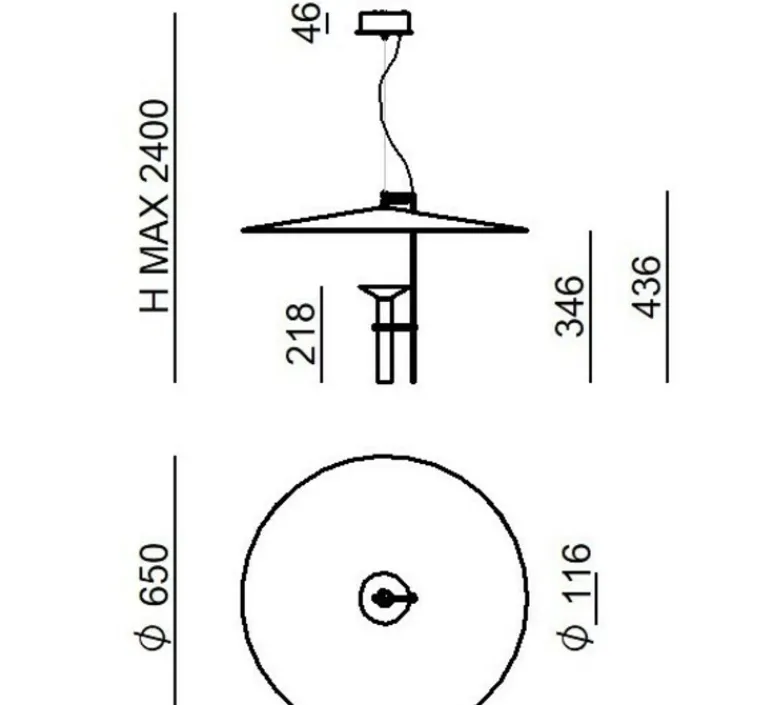 Suspension*Stilnovo Suspension, Luna, , LED, dim, 3000K, 3015 lm, Ø65cm, H43,6cm - blanc, chrome