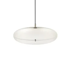 Suspension, Luna, blanc, nickel satiné, LED, 2700K, 4563lm, Ø50cm, H22cm - Tato Italia