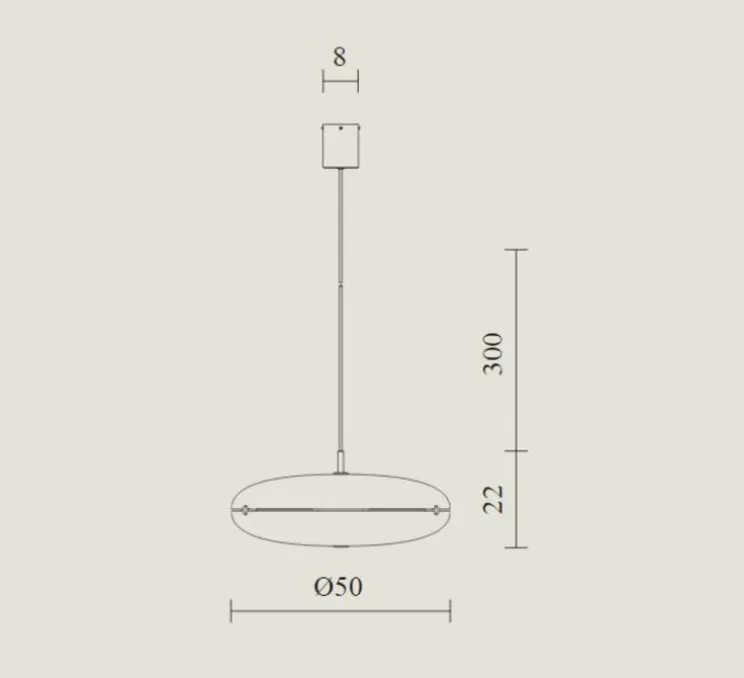 Suspension, Luna, blanc, nickel satiné, LED, 2700K, 4563lm, Ø50cm, H22cm - Tato Italia
