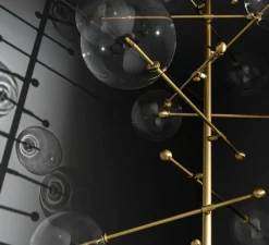 Suspension, Lustre, RD15 12 Arms, Laiton laqué bruni, Ø138,8cm, H200cm - Schwung