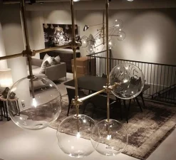 Suspension, Lustre, Soap B7 LG, Laiton laqué bruni, L183,3cm, H102cm - Schwung