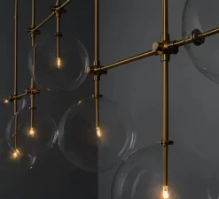 Suspension, Lustre, Soap B7 LG, Laiton laqué bruni, L183,3cm, H102cm - Schwung