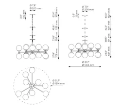 Suspension, Lustre, Zodiac, noir mat, opal mat, L131,4cm, H62,4cm - Schwung