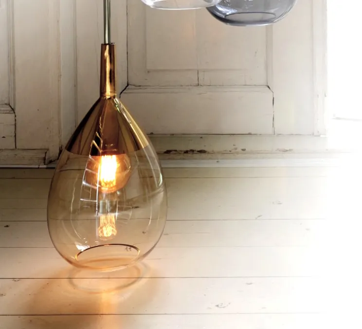 Suspension, Lute M, or fumé, H49cm, Ø22cm - Ebb and Flow