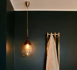 Suspension, Lute M, transparent, cuivre, H49cm, Ø22cm - Ebb and Flow