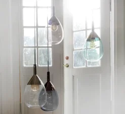 Suspension, Lute M, vert, or, Ø22cm, H49cm - Ebb and Flow