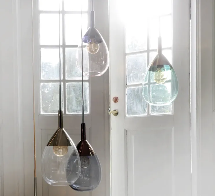 Suspension, Lute M, vert, or, Ø22cm, H49cm - Ebb and Flow