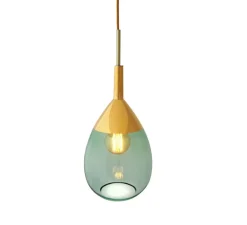 Suspension, Lute M, vert, or, Ø22cm, H49cm - Ebb and Flow