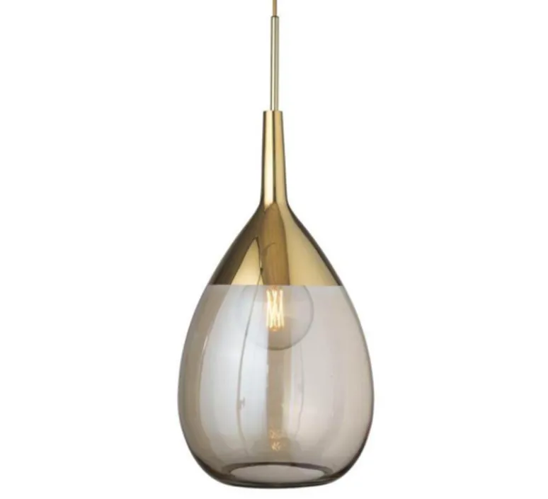 Suspension*Ebb and Flow Suspension, Lute XL, , Ø31cm, H70cm - Or fumé