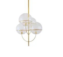 Suspension*Oluce Suspension, Lyndon 450, or satiné, Ø90cm, H135cm - chrome