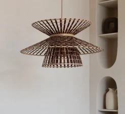 Suspension, Machu Picchu, naturel et marron, Ø57cm, H27cm - Good&Mojo