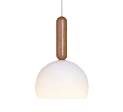 Suspension*Luxcambra Suspension, Mad CL, , Ø35cm, H45cm - chêne et blanc