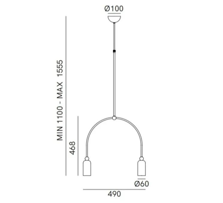 Suspension, Madame 288.03.ON, laiton, L49cm, H46,8cm - Il Fanale