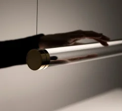 Suspension, Magia, or poli, LED, dim, 3000K, 1312 lm, L140cm, H5,7cm - Davide Groppi