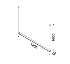 Suspension, Magia, or poli, LED, dim, 3000K, 1312 lm, L140cm, H5,7cm - Davide Groppi