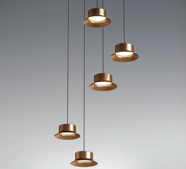 Suspension, Maine T-3415L, cuivre métallique, LED, 2700K, Ø18,5cm, H7,4cm - Estiluz