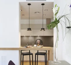 Suspension, Maine T-3415L, noir, LED, 2700K, Ø18,5cm, H7,4cm - Estiluz