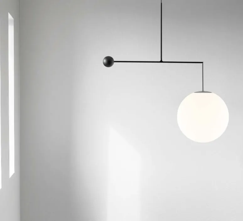 Suspension*Luceplan Suspension, Malamata B01S22, , abat-jour Ø22cm, L106cm, H86cm - noir mat