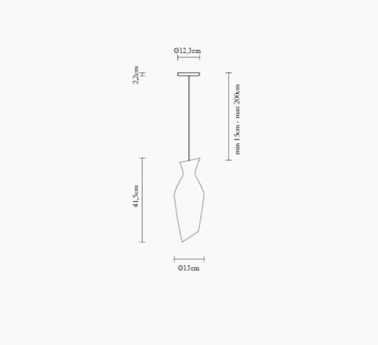 Suspension, Malvasia, ambre, LED, Ø15cm, H41,5cm - Fabbian