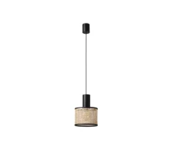 Suspension*Faro Suspension, Mambo, noir,rotin Ø21cm, H20cm - beige, noir
