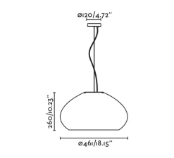 Suspension*Faro Suspension, Mar H260, , Ø46,1cm, H26cm - vert émeraude