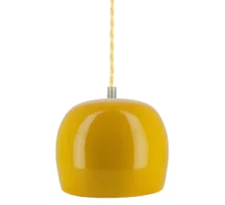 Suspension*Nexel Suspension, Marcel, , avec câble tressé or, Ø16cm, H16cm - moutarde