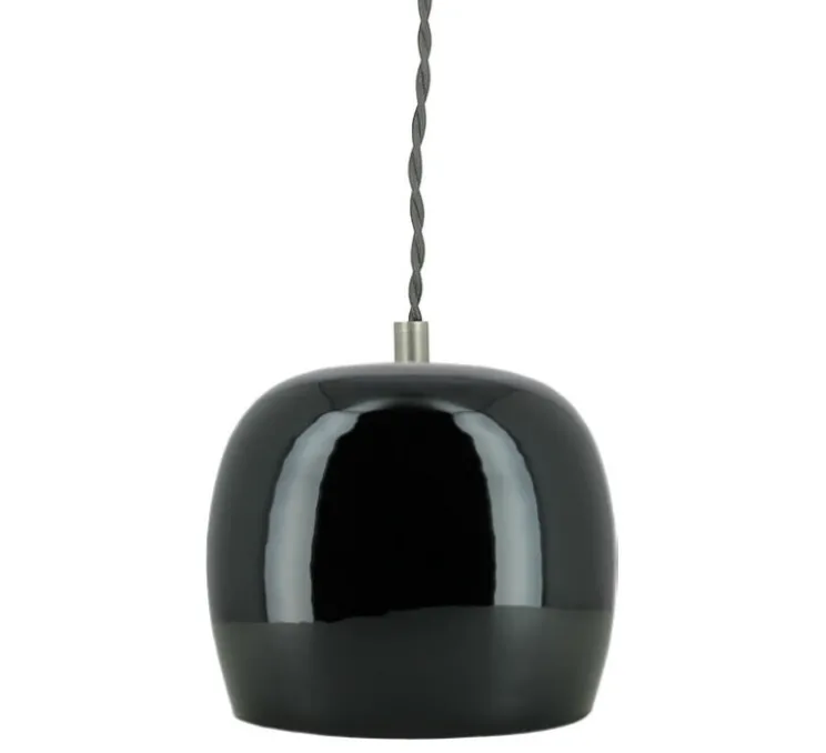Suspension, Marcel, noir, avec câble tressé noir, Ø16cm, H16cm - Nexel