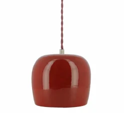 Suspension*Nexel Suspension, Marcel, , avec câble tressé bordeaux, Ø16cm, H16cm - rouge