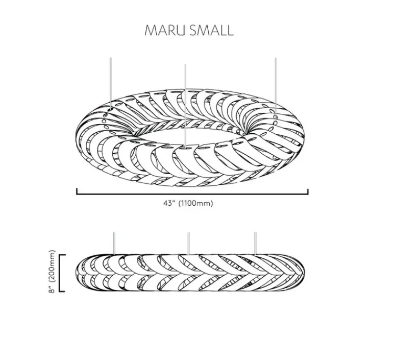 Suspension*David Trubridge Suspension, Maru, small, version en kit, , Ø110cm, H20cm - bambou naturel