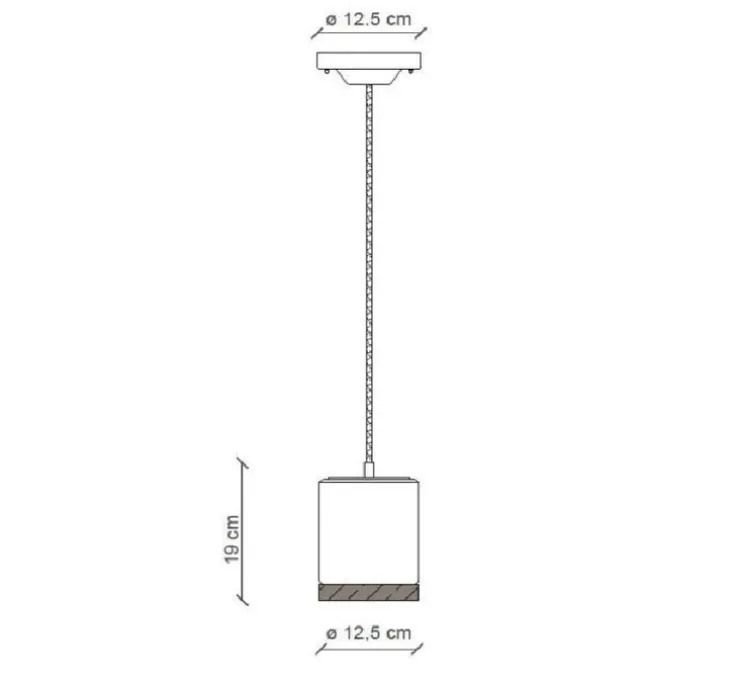 Suspension, Mateca C988, ciment, Ø12,5cm, H19cm - Ferroluce