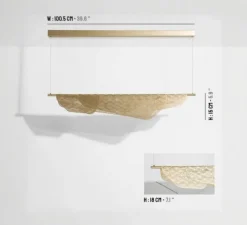 Suspension, Mediterranea Small, laiton, LED, dim, 2700K, 936 lm, L100,5cm, H15cm - Petite Friture