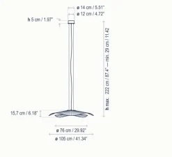 Suspension, Mediterrània S/105/02, blanc, LED, 2700K, 2064lm, Ø105cm, H15,7cm - Bover