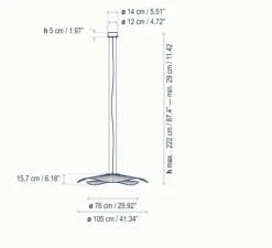 Suspension, Mediterrània S/105/02, crème, LED, 2700K, 2064lm, Ø105cm, H15,7cm - Bover