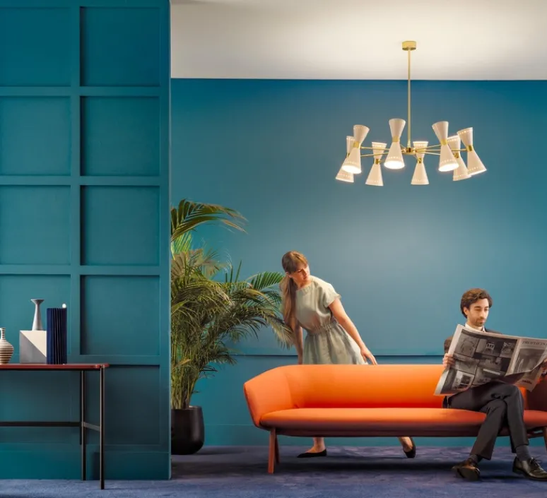 Suspension*Stilnovo Suspension, Megafono , , Ø99,9cm, H93,8cm - ivoire, laiton