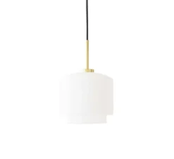 Suspension*Please Wait to be Seated Suspension, Megumi 18, , Ø18cm, H32cm - laiton et verre opalin