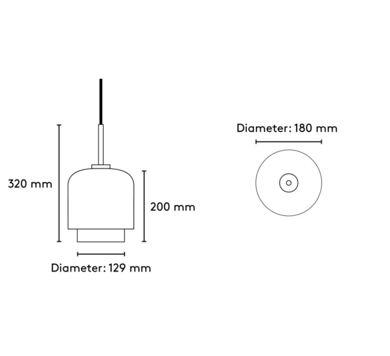 Suspension*Please Wait to be Seated Suspension, Megumi 18, , Ø18cm, H32cm - laiton et verre opalin