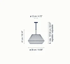 Suspension, Mei 38, blanc, Ø38cm, H157cm - Bover