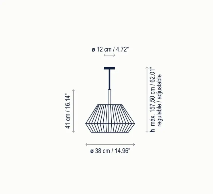 Suspension, Mei 38, blanc, Ø38cm, H157cm - Bover