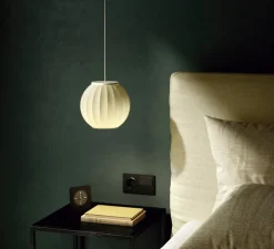 Suspension, Mei, blanc, abat-jour A, structure blanche, Ø18cm, H16,5cm - Carpyen